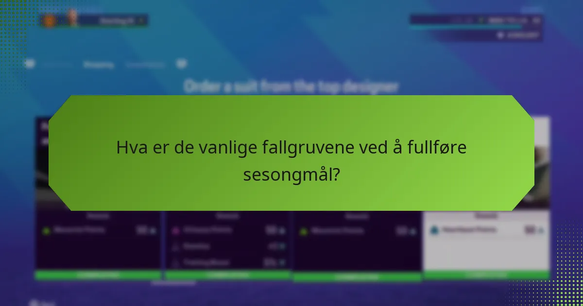Hvordan kan spillere spore og fullføre sesongmål?