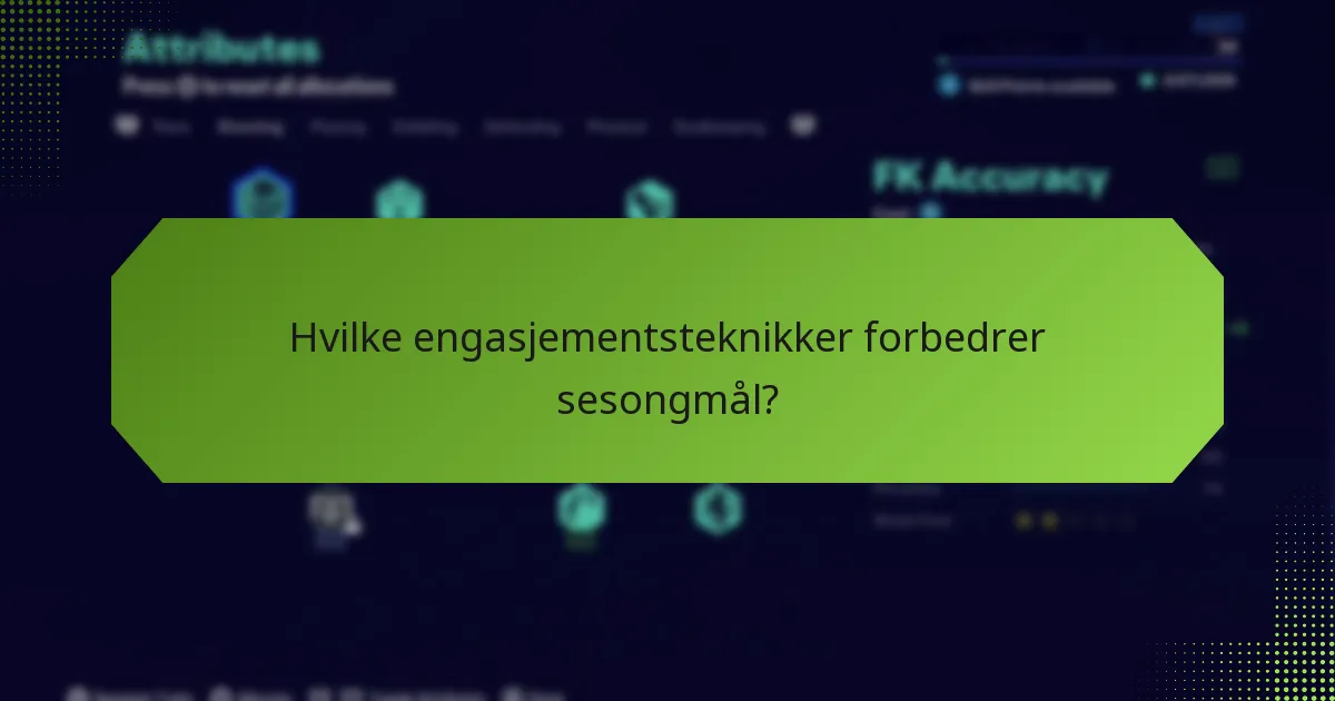 Hvilke engasjementsteknikker forbedrer sesongmål?